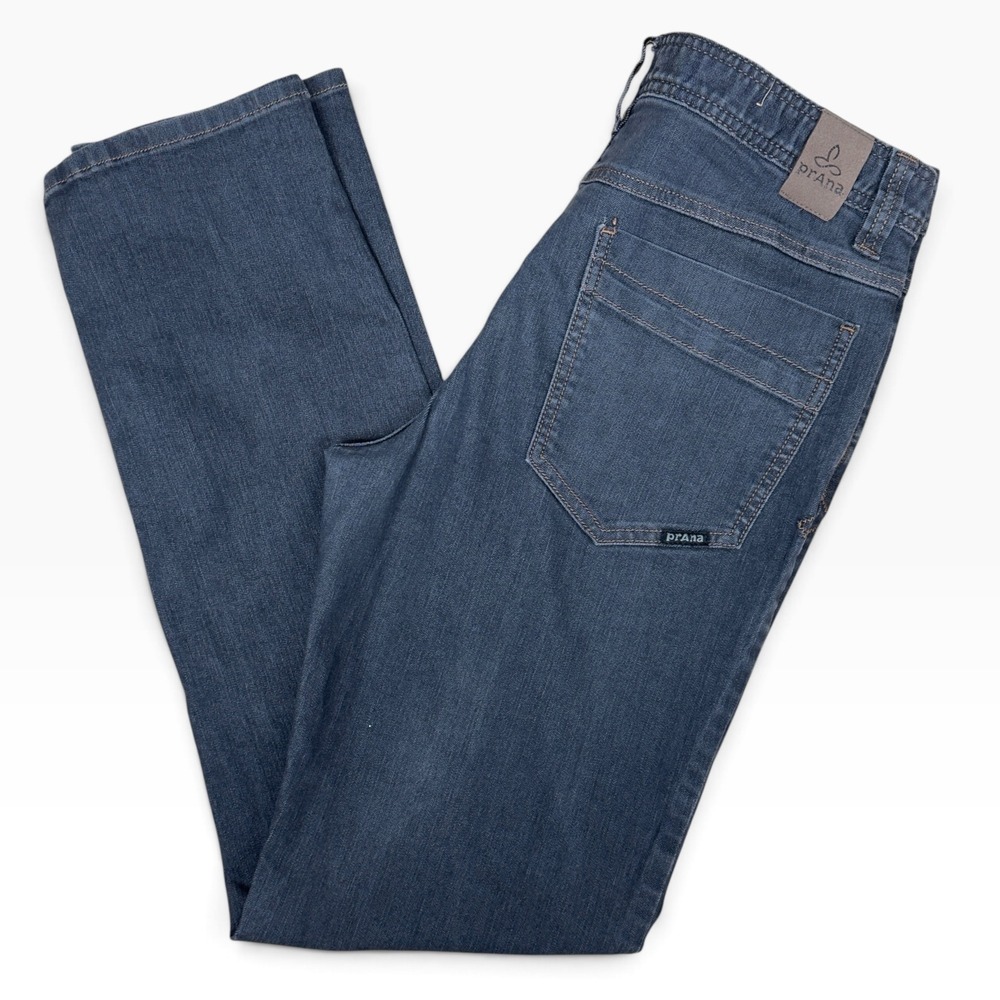prAna Slim Fit Jeans Mens 32x32 Dark Wash Blue Breathable Denim 5-Pocket